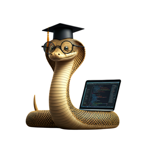 Python mascot with graduation cap